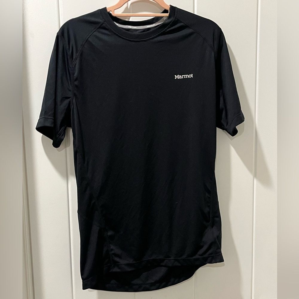 Marmot Performance Athletic Tee Size Medium Black Mesh Side Panel